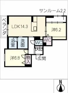 ル・ヴェール平芝【3階】の間取り