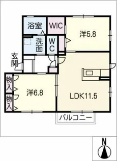 シルク柊 B棟【2階】の間取り