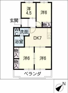 レスポワール石川A【1階】の間取り