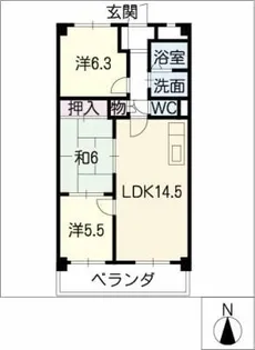 プレシオン猫洞【5階】の間取り