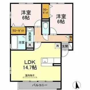 フロール C【1階】の間取り