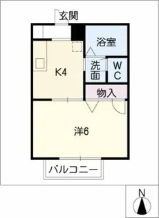 ヴァンベール名北B棟【2階】の間取り