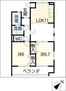 ソレアードパラシオン【3階】の間取り