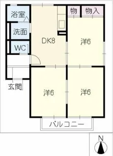 ハイツ花菱 Ⅱ【1階】の間取り