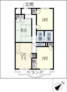 サンハイツ白山【1階】の間取り