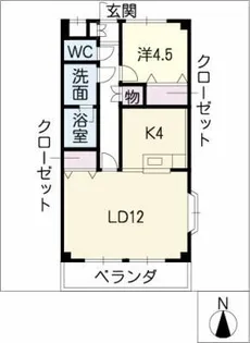 ロイヤル香流【4階】の間取り