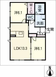 サンライズ市丘【1階】の間取り