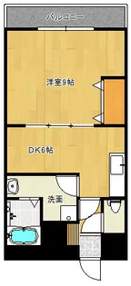 ラ・オーラ千早駅前【201号室】の間取り