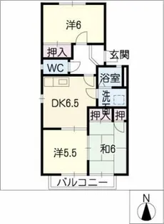 ホワイト ローヌA棟【1階】の間取り