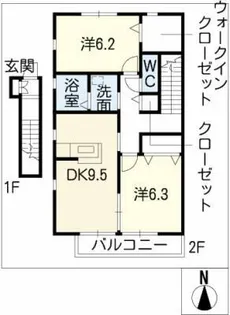 パルテール【2階】の間取り