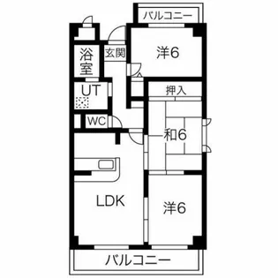 グレイスコート北条【4階】の間取り