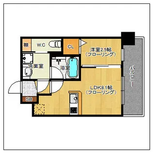 ドゥーエ赤坂【6階】の間取り
