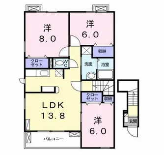ラフィネMS A【2階】の間取り