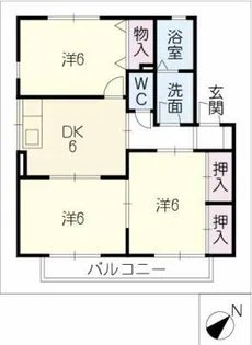 ハイカムール美幸【1階】の間取り