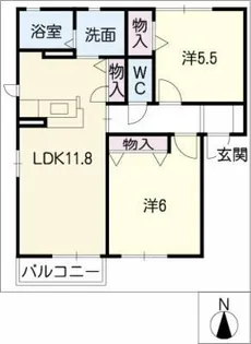 ルミエール高見【1階】の間取り