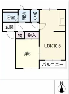 プランドール原【1階】の間取り