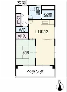 グリーンハイツ向陽【1階】の間取り