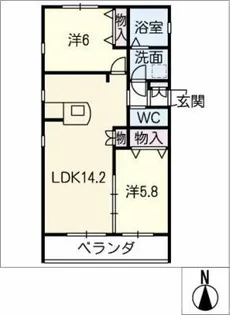 クレール春岡【2階】の間取り