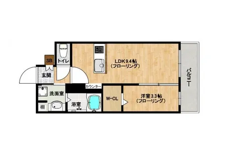 LIBTH竹下【406号室】の間取り