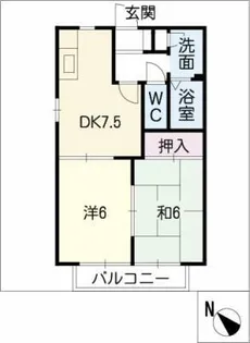 プレジオ宝町【2階】の間取り