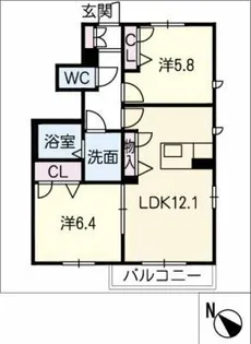 F・クローバー【1階】の間取り