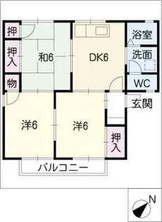 グリーンハイツ萩山【1階】の間取り