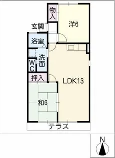 イーストアヴェニューD棟【2階】の間取り