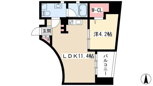 Chateau&Hotel Meieki-Minami 2nd【9階】の間取り