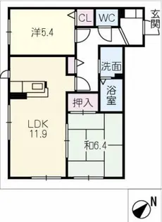 ディアス小川【1階】の間取り