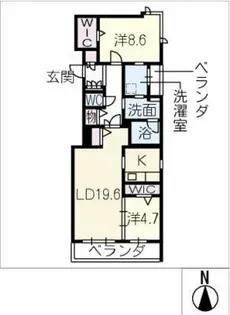 シャーメゾン国府宮駅前【2階】の間取り