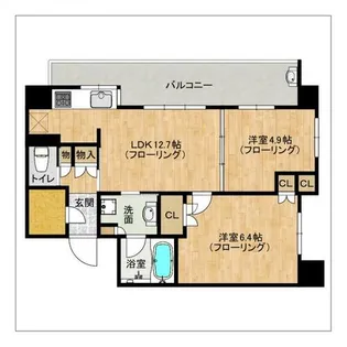 グランドメゾン薬院ザ・タワーレジデンス【19階】の間取り