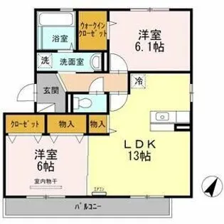 カーサシャルマン A棟【2階】の間取り