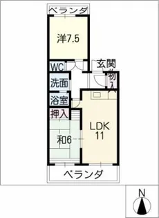 パークサイド庄南 南館【2階】の間取り
