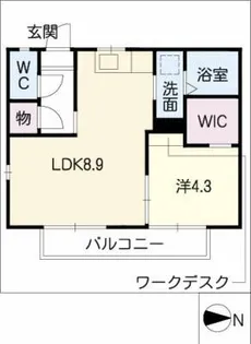 グリーンタウン高師 G棟【2階】の間取り