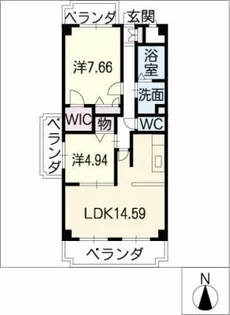 ヒルクレスト開明【2階】の間取り