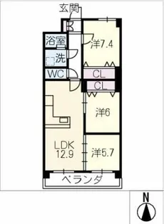 鴻ノ巣ヒルズビル【5階】の間取り