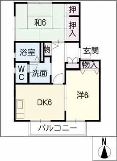 サンハウス B棟【2階】の間取り