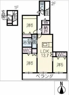 グリ-ンタウン赤坂【2階】の間取り