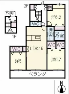 グリ-ンタウン赤坂【2階】の間取り