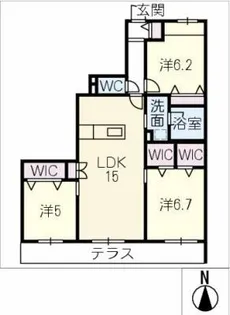グリ-ンタウン赤坂【1階】の間取り