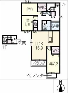 グリ-ンタウン赤坂【2階】の間取り