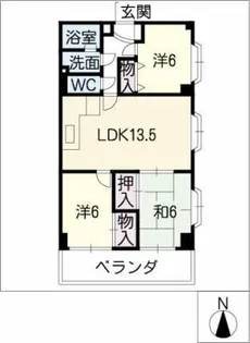 グランデ東山【2階】の間取り