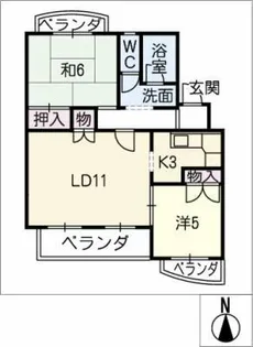 サンヒルズ幸【4階】の間取り