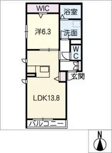 シャーメゾンあさひ【1階】の間取り