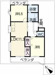 ハイドリームマンションⅡ【4階】の間取り