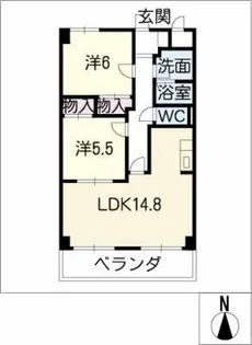 フローリア江南【4階】の間取り