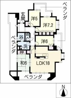 フレックスマンション尼ヶ坂801【8階】の間取り