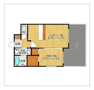 クレール鳥飼【1階】の間取り