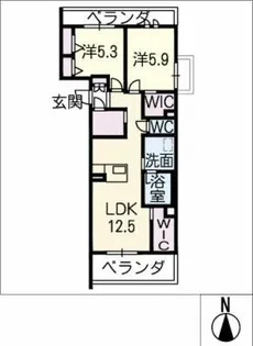 シャーメゾン貴船【2階】の間取り