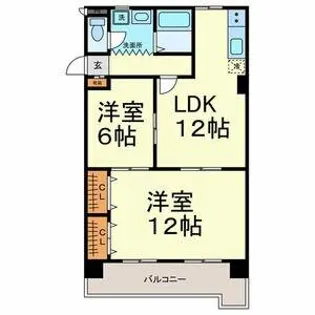 サンパーク大鐘Ⅱ【1階】の間取り